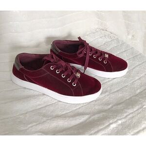 LIZ CLAIBORNE Sz 8.6M WARWICK Wine Velvet Sneakers